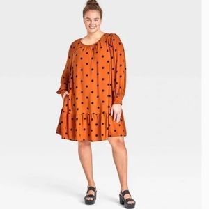 Ava & Viv polka dot flounce dress